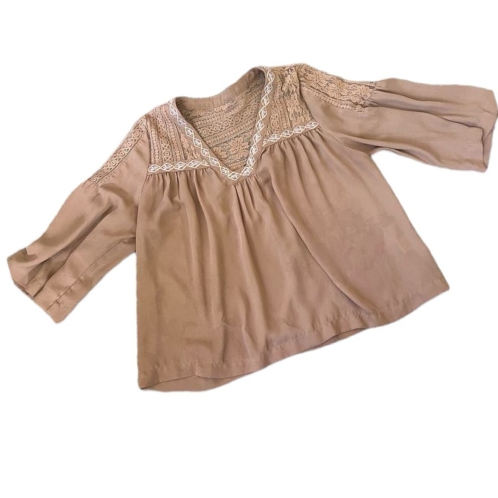 Cowgirl legend embroidered peasant‎ blouse size  M